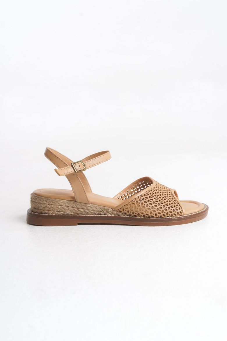 Hakiki Deri 35 Numaradan 40-41-42-43-44 Numaraya Delikli Sandalet Cappuccino resmi