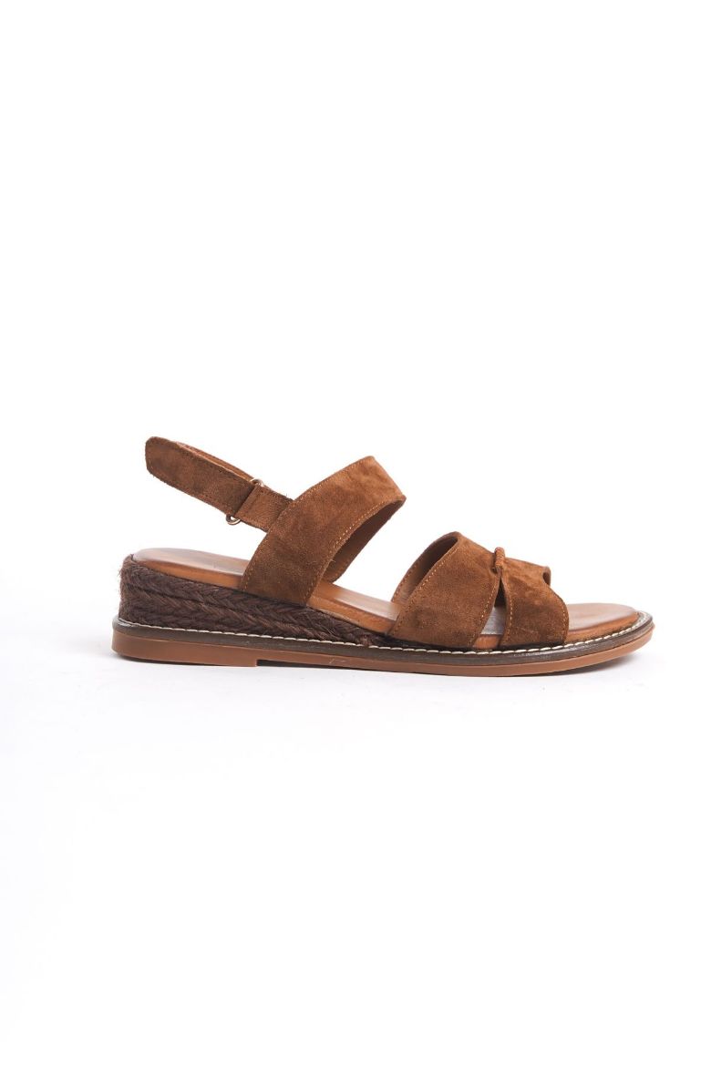 Hakiki Deri Topuklu Sandalet 35-41-42-43-44 Numara TABA SÜET resmi