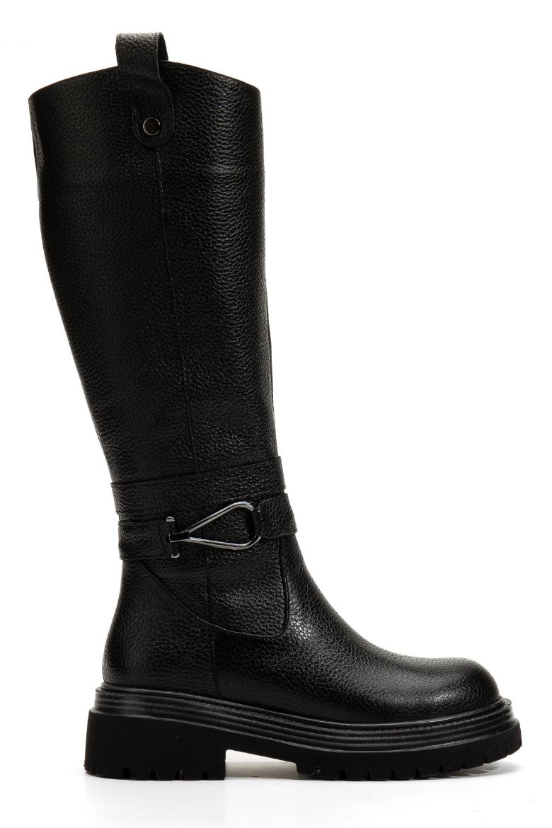 Hakiki Deri 33-34-35 Numaradan 41-42-43 Numaraya Kadar Kadın Kışlık Çizme Siyah resmi