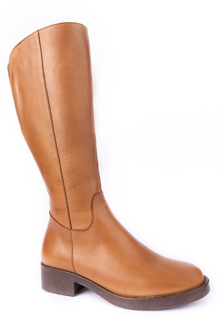 Hakiki Deri 36 Numaradan 41-42 Numaraya Kadar Baldırı Geniş Kadın Uzun Çizme Taba resmi