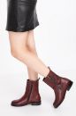 Bordo Hakiki Deri Büyük Numara Kadın Bot Bordo
