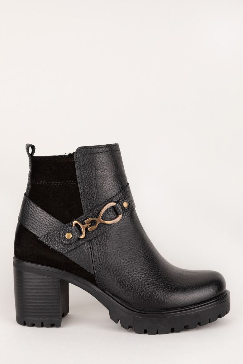 Siyah Hakiki Deri Kadın Bot Siyah resmi