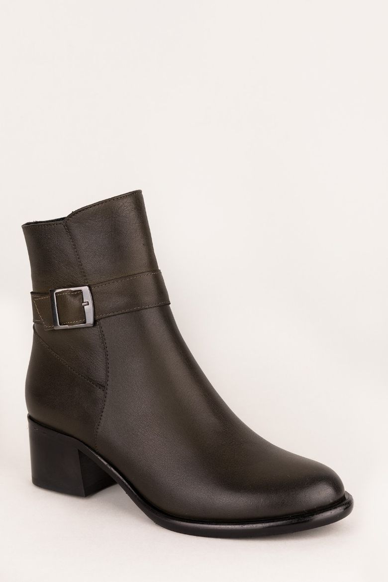 Yeşil Hakiki Deri Küçük & Büyük Numara Kadın Bot Yeşil resmi