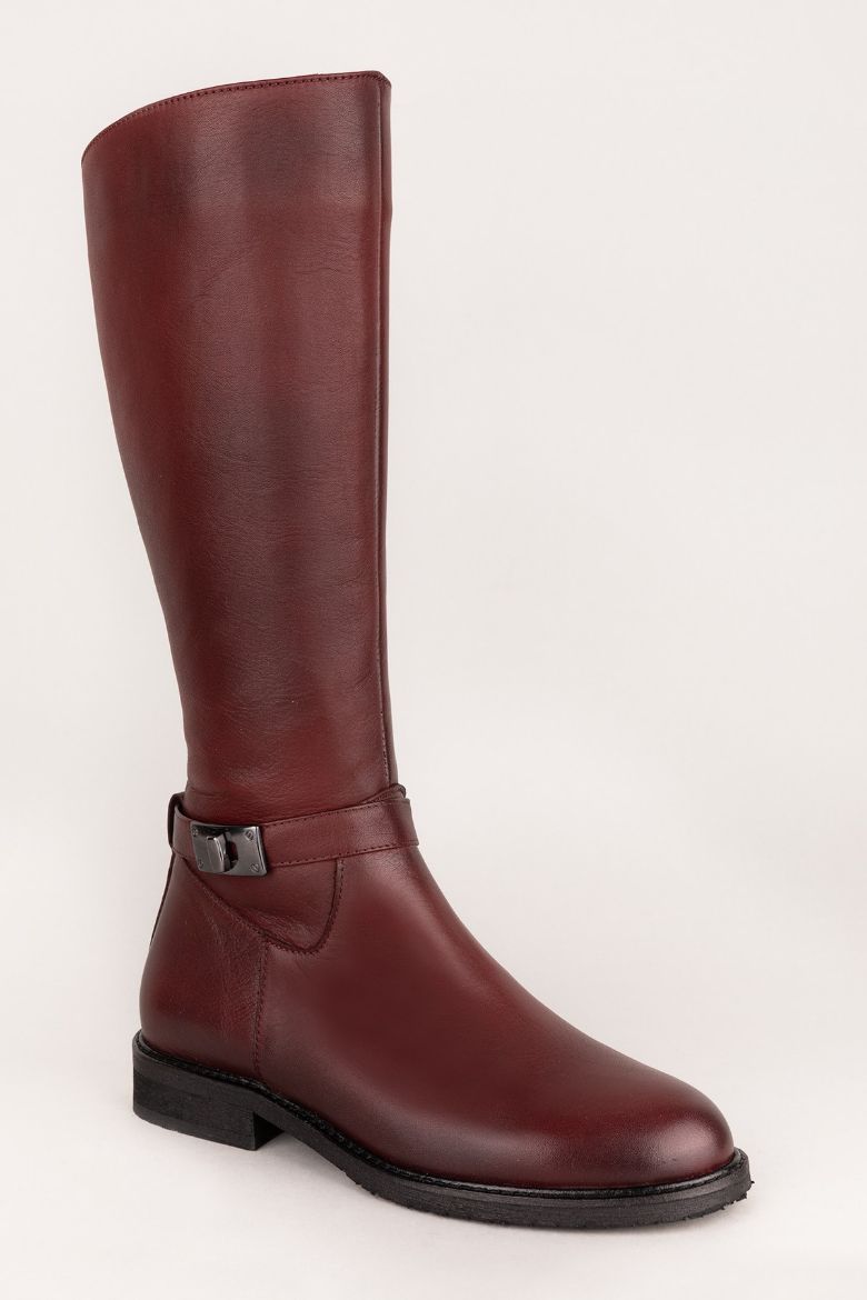 Hakiki Deri 36 Numaradan 41-42-43-44 Numaraya Kadar Kadın Çizme Bordo resmi