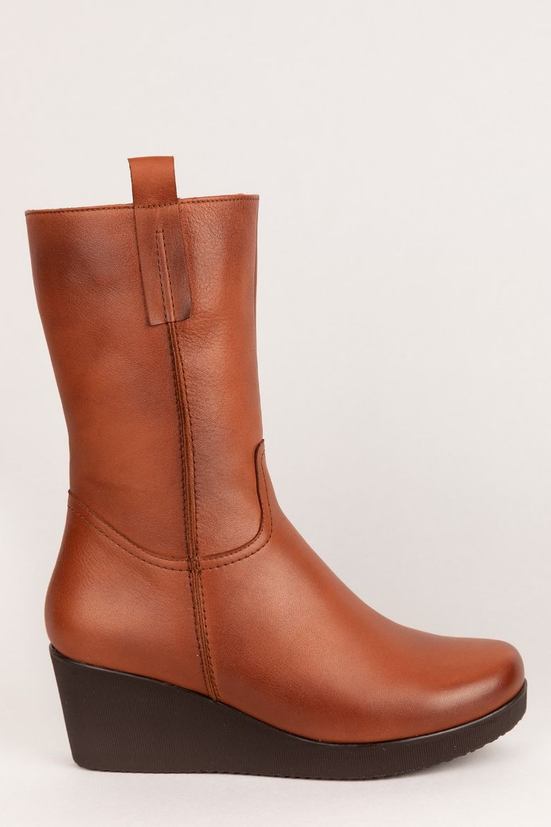 Taba Hakiki Deri Büyük Numara Kışlık Kadın Bot Taba resmi