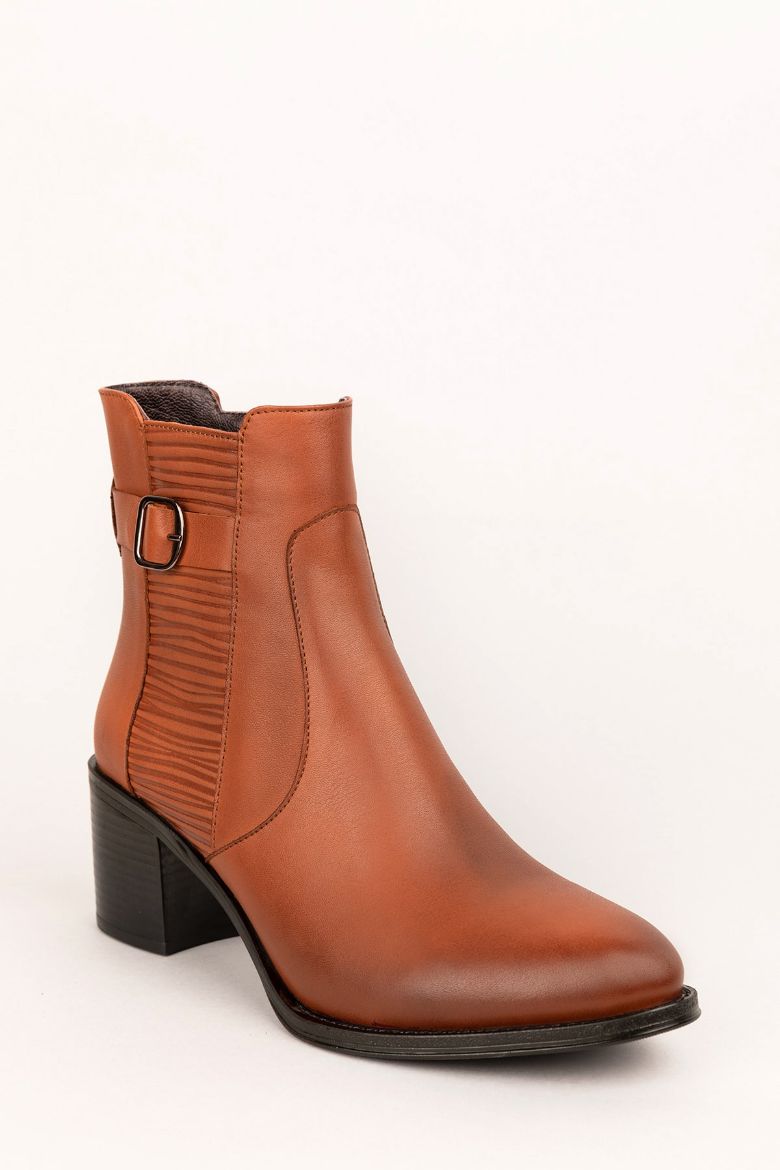 Taba Hakiki Deri Kışlık Kadın Bot Taba resmi