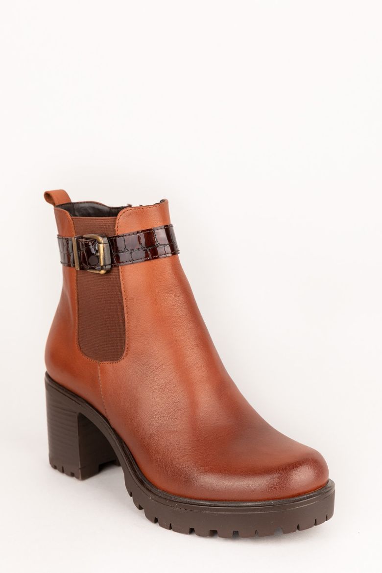 Taba Hakiki Deri Kışlık Kadın Bot Taba resmi