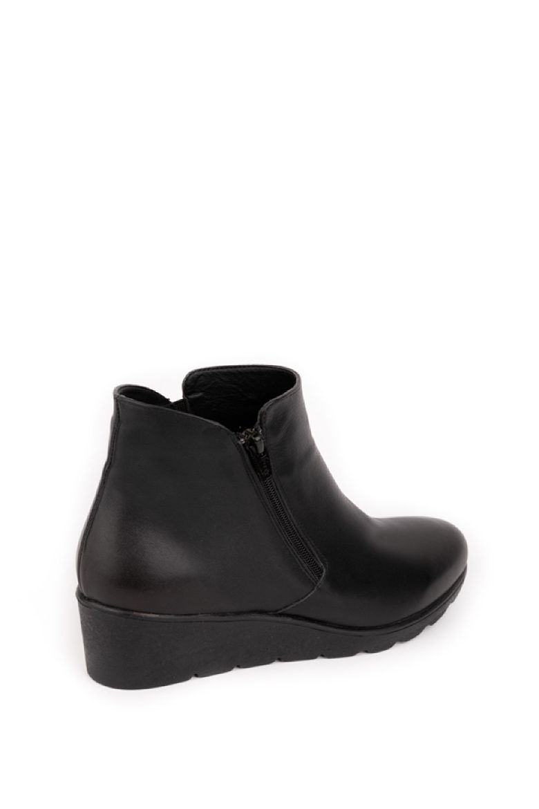 Hakiki Deri Kadın Bot Siyah resmi