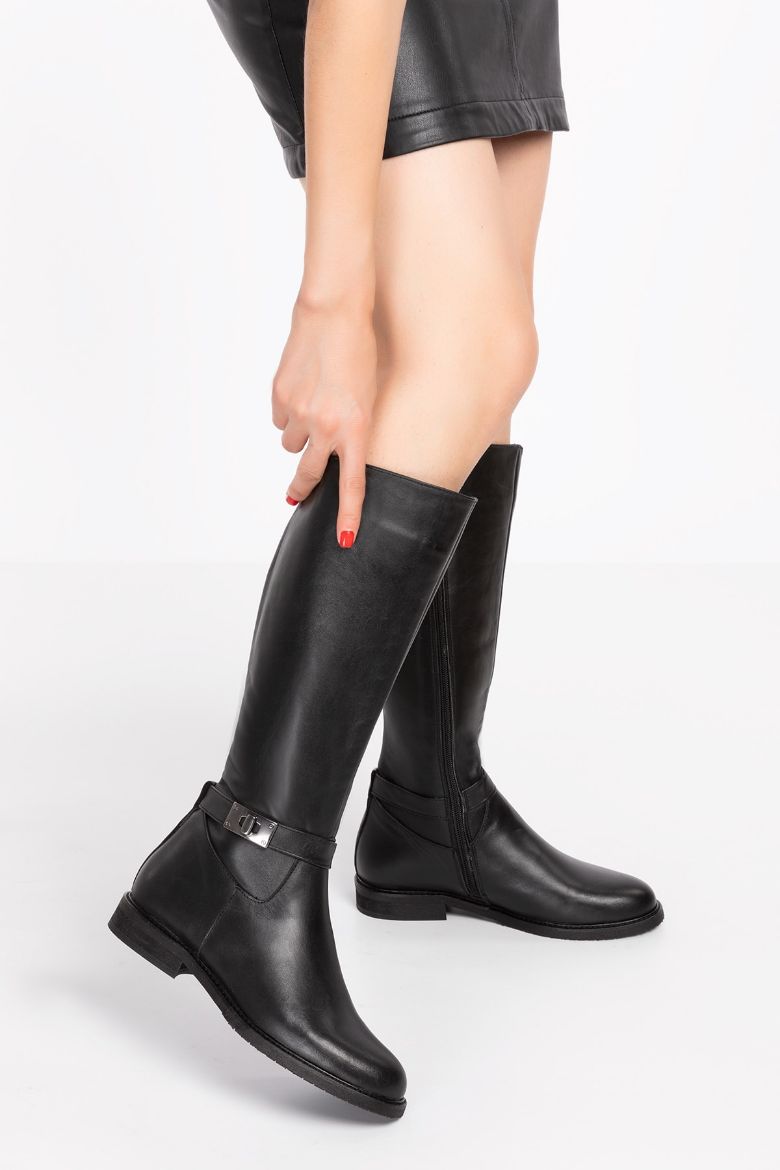 Hakiki Deri 36 Numaradan 41-42-43-44 Numaraya Kadar Kadın Çizme Siyah resmi