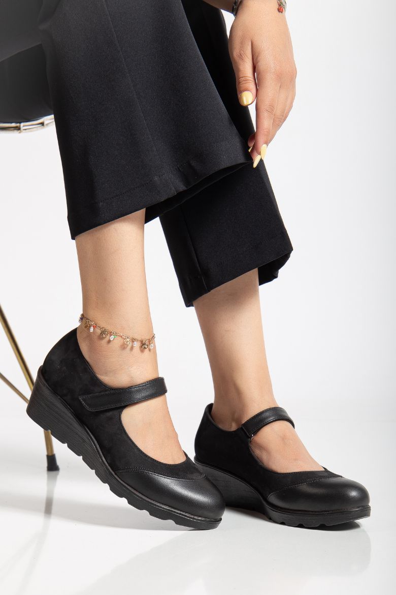 Hakiki Deri 36 Numaradan 41-42 Numaraya Kadar Comfort Kadın Ayakkabı Siyah resmi