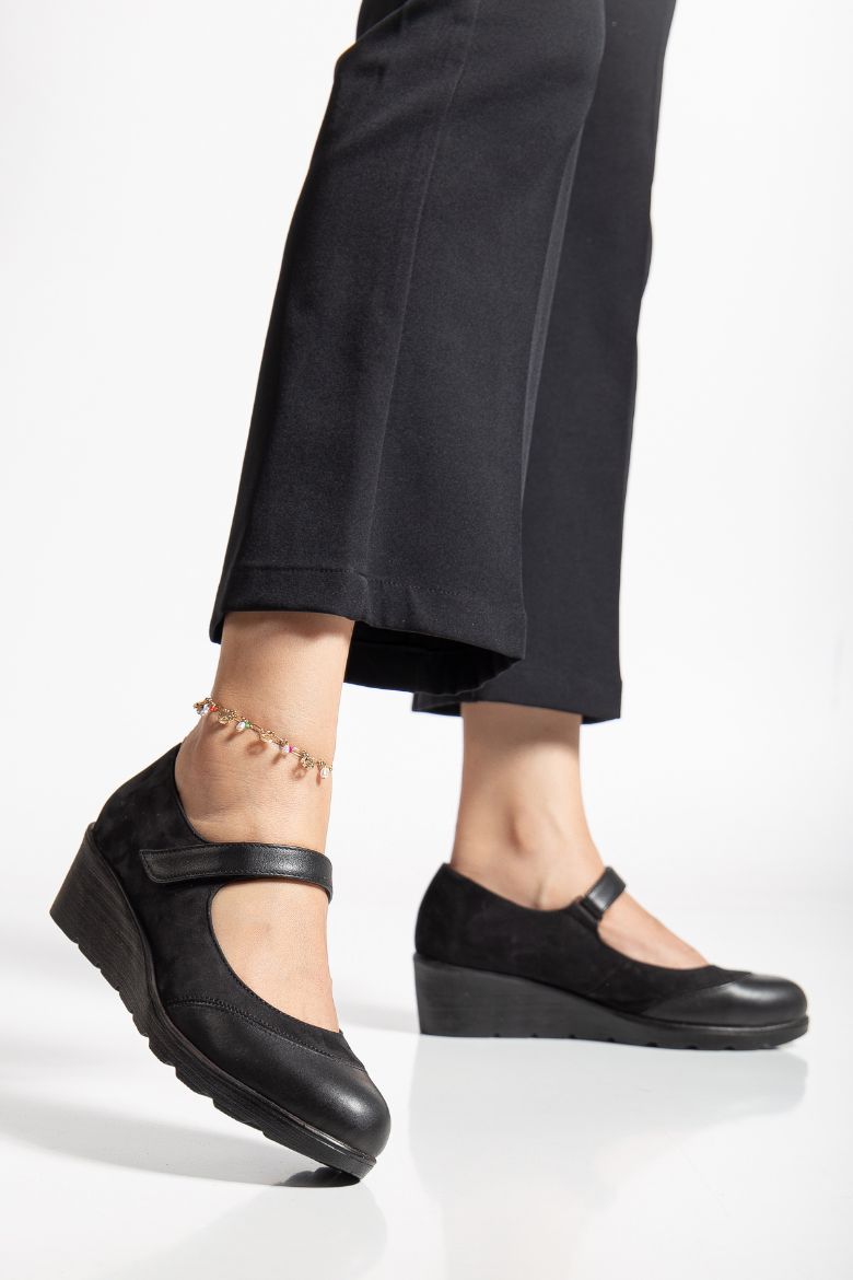 Hakiki Deri 36 Numaradan 41-42 Numaraya Kadar Comfort Kadın Ayakkabı Siyah resmi