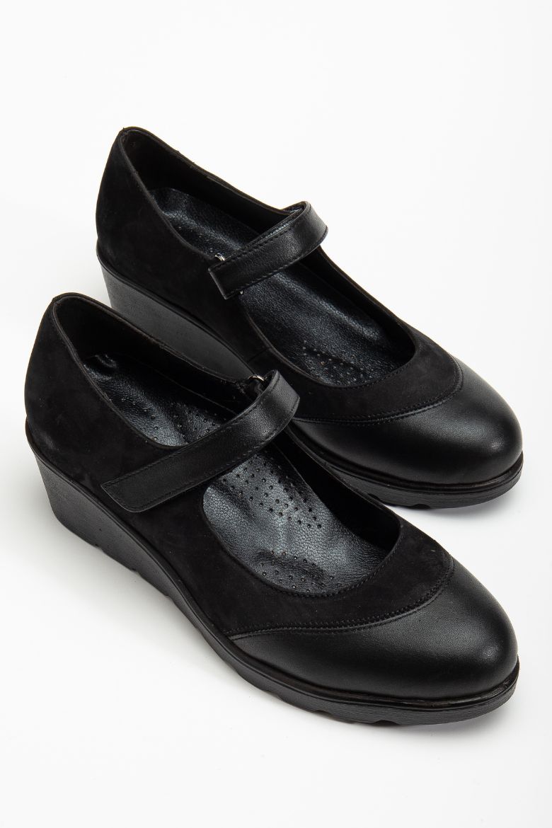 Hakiki Deri 36 Numaradan 41-42 Numaraya Kadar Comfort Kadın Ayakkabı Siyah resmi