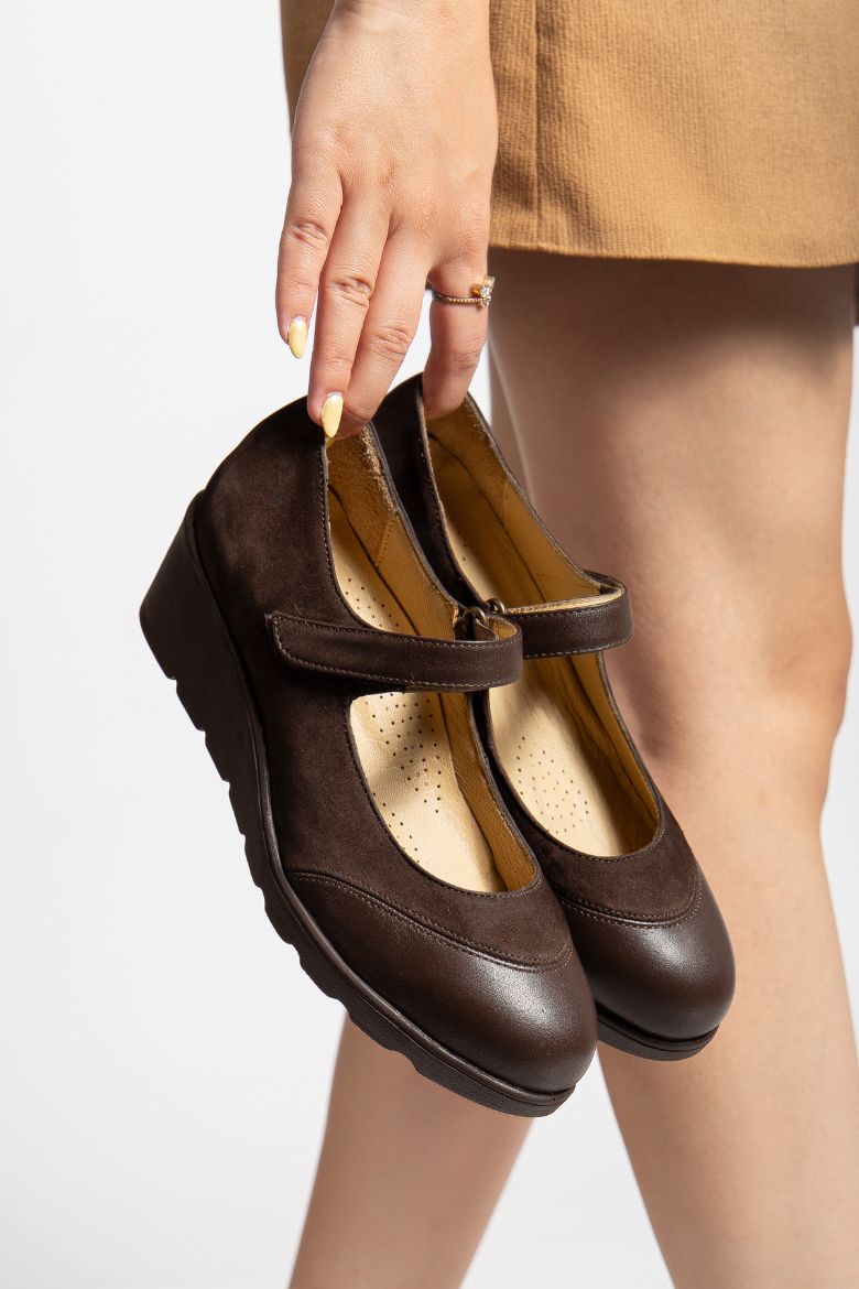 Hakiki Deri 36 Numaradan 41-42 Numaraya Kadar Comfort Kadın Ayakkabı Kahverengi resmi