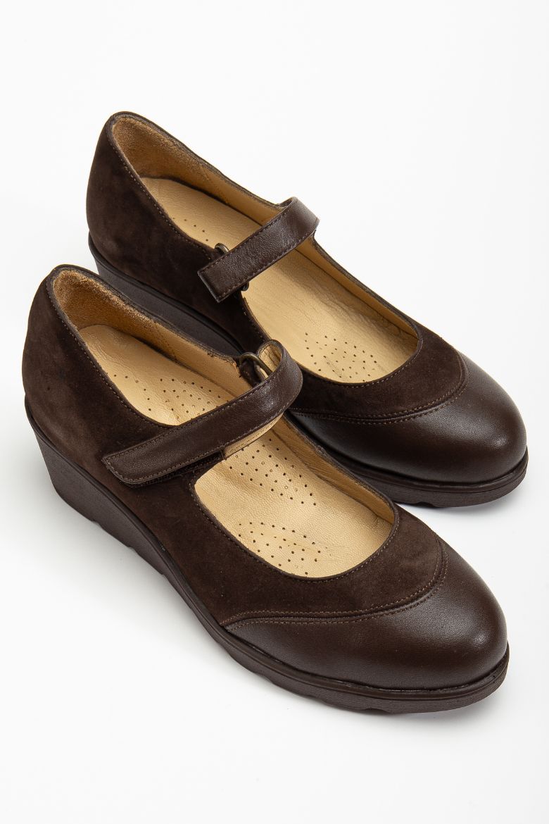 Hakiki Deri 36 Numaradan 41-42 Numaraya Kadar Comfort Kadın Ayakkabı Kahverengi resmi