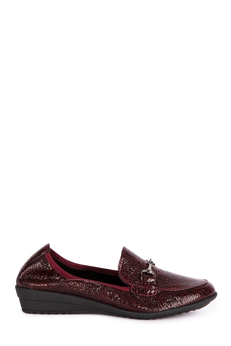 Hakiki Deri Comfort Ayakkabı 36-41 bordo rugan resmi