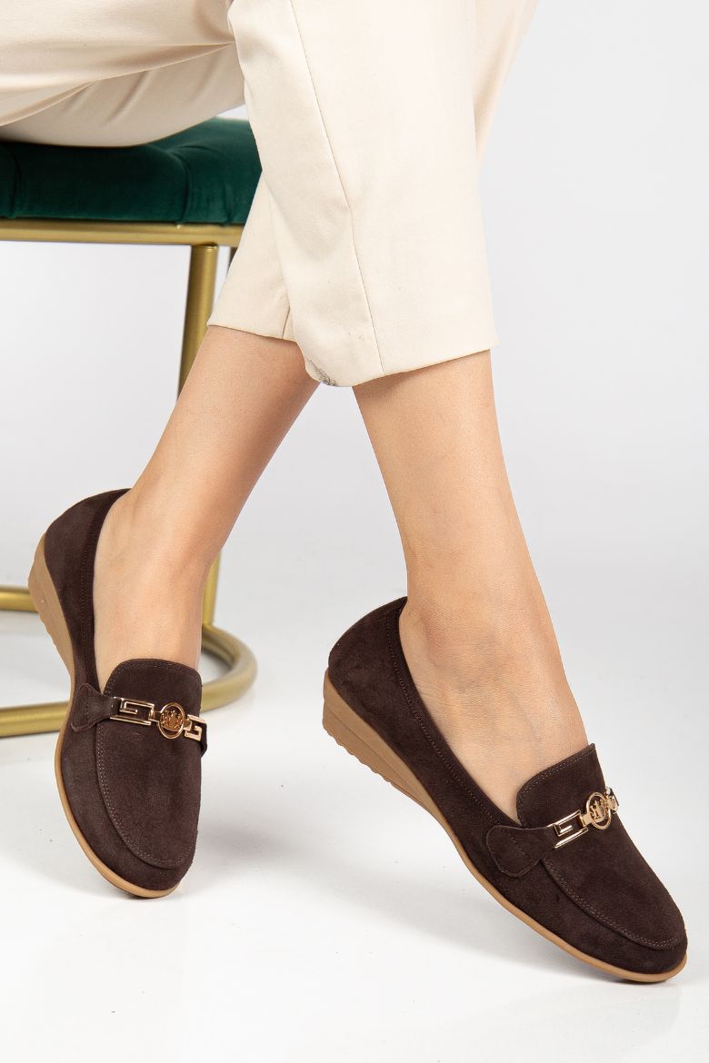 Hakiki Deri Yumuşak Tabanlı 36 Numaradan 41 Numaraya Kadar Loafer Ayakkabı Kahverengi resmi