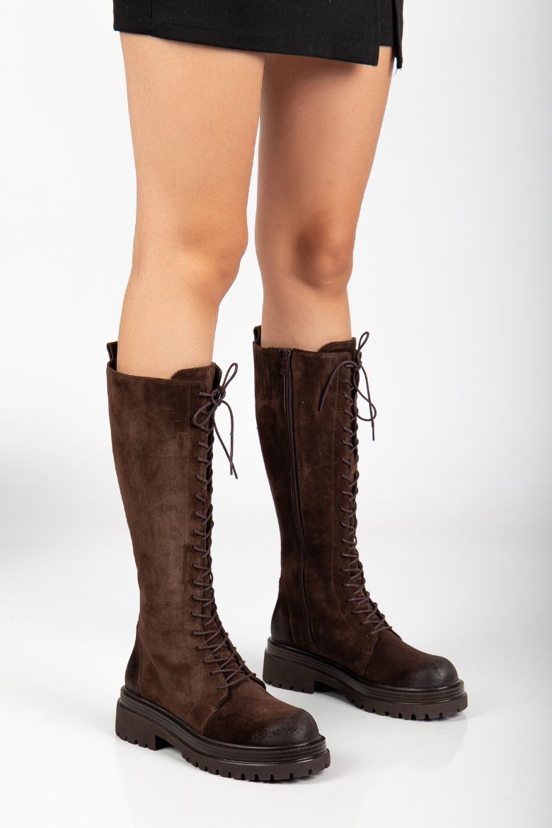 Hakiki Deri 35-36 Numaradan 41-42-43 Numaraya Kadar Kadın Kışlık Çizme Kahverengi resmi