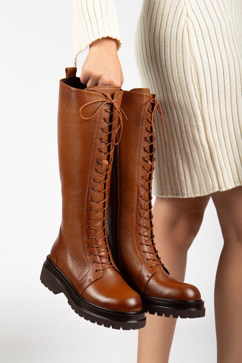 Hakiki Deri 33-34-35 Numaradan 41-42-43 Numaraya Kadar Kadın Kışlık Çizme Fındık resmi