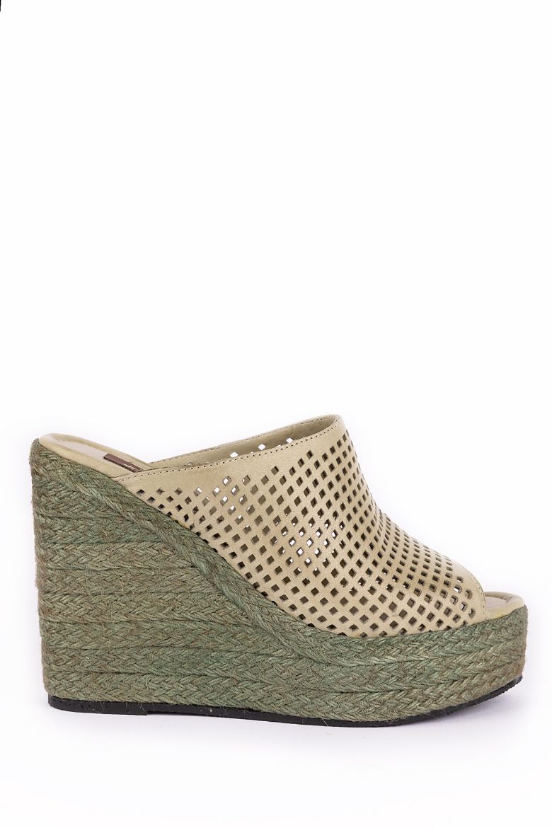 Hakiki Deri Yüksek Topuklu Kadın Terlik 34-35-41-42-43-44 Numara Yeşil resmi