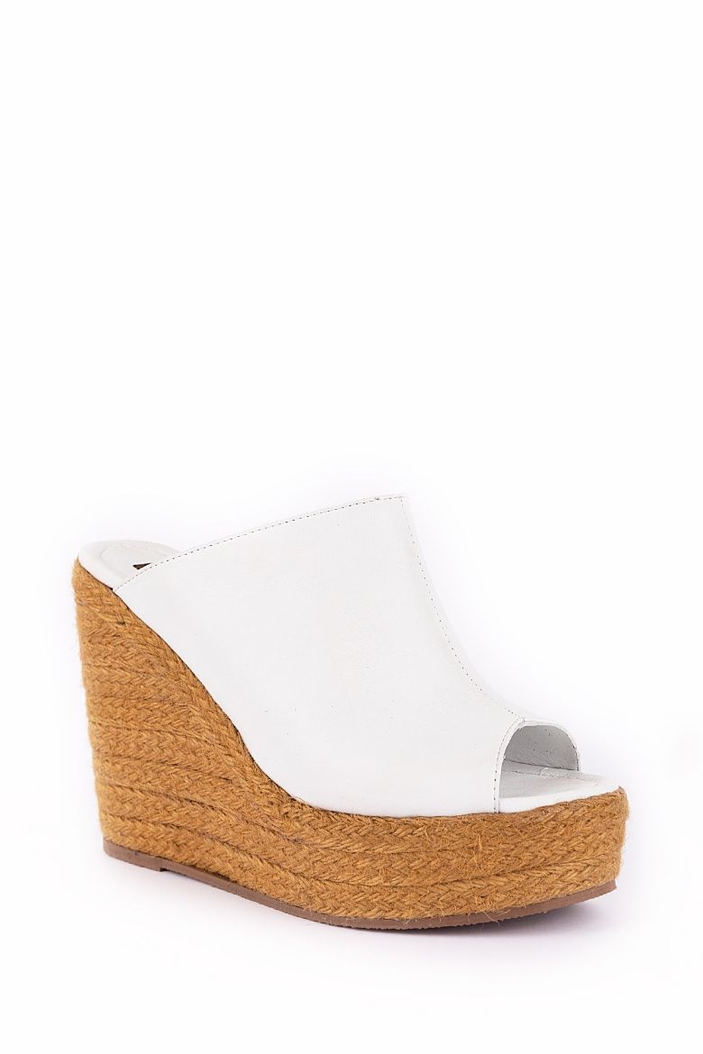 Hakiki Deri Espadril Kadın Sandalet 34-35-41-42-43-44 Numara Beyaz resmi