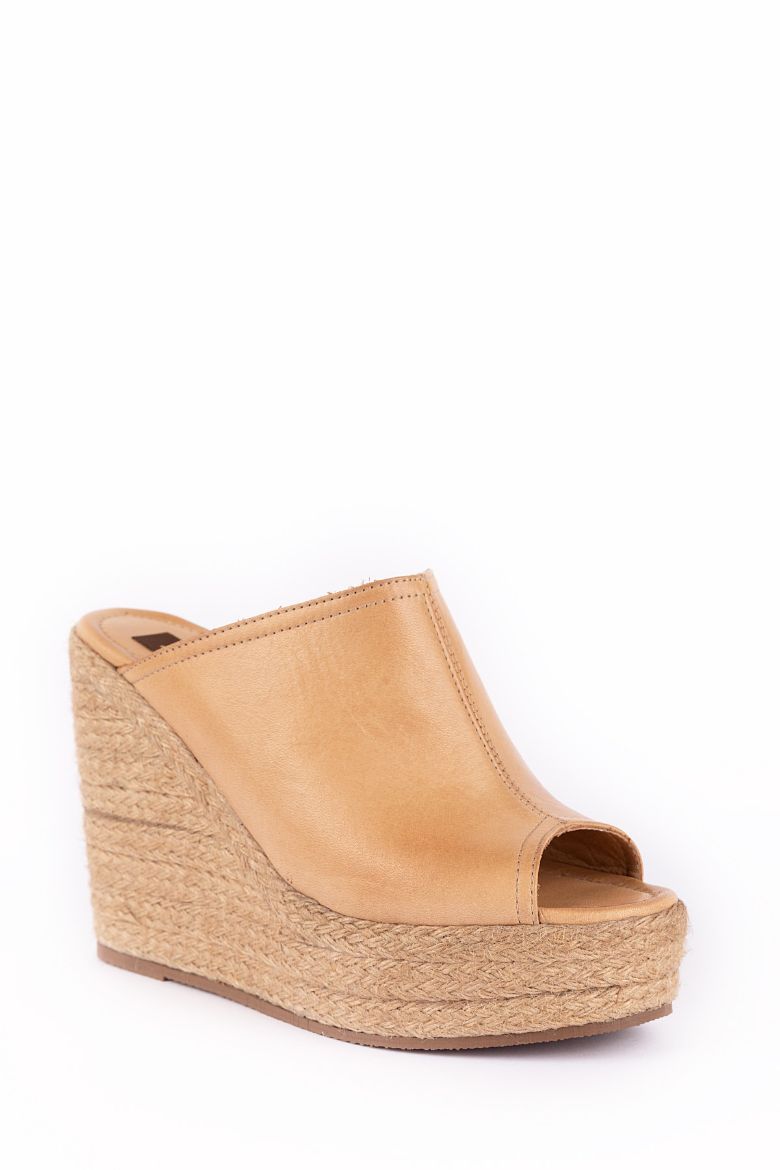 Hakiki Deri Espadril Kadın Sandalet 34-35-41-42-43-44 Numara Bej resmi