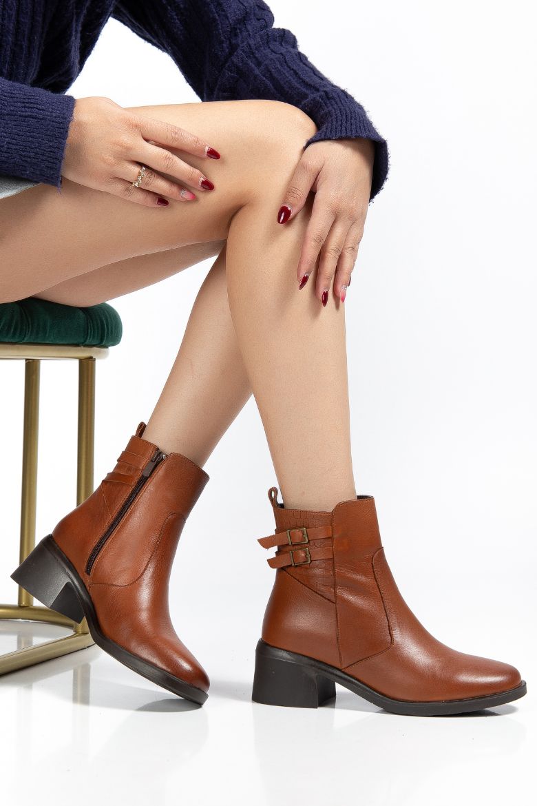 Hakiki Deri 34 Numaradan 41-42 Numaraya Kadar Kadın Kışlık Bot Taba resmi