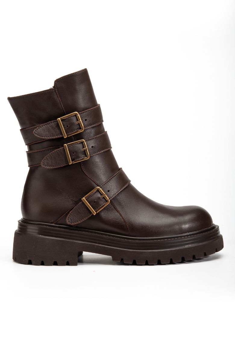 Hakiki Deri 35 Numaradan 41-42-43 Numaraya Kadar Kadın Kışlık Bot Kahverengi resmi