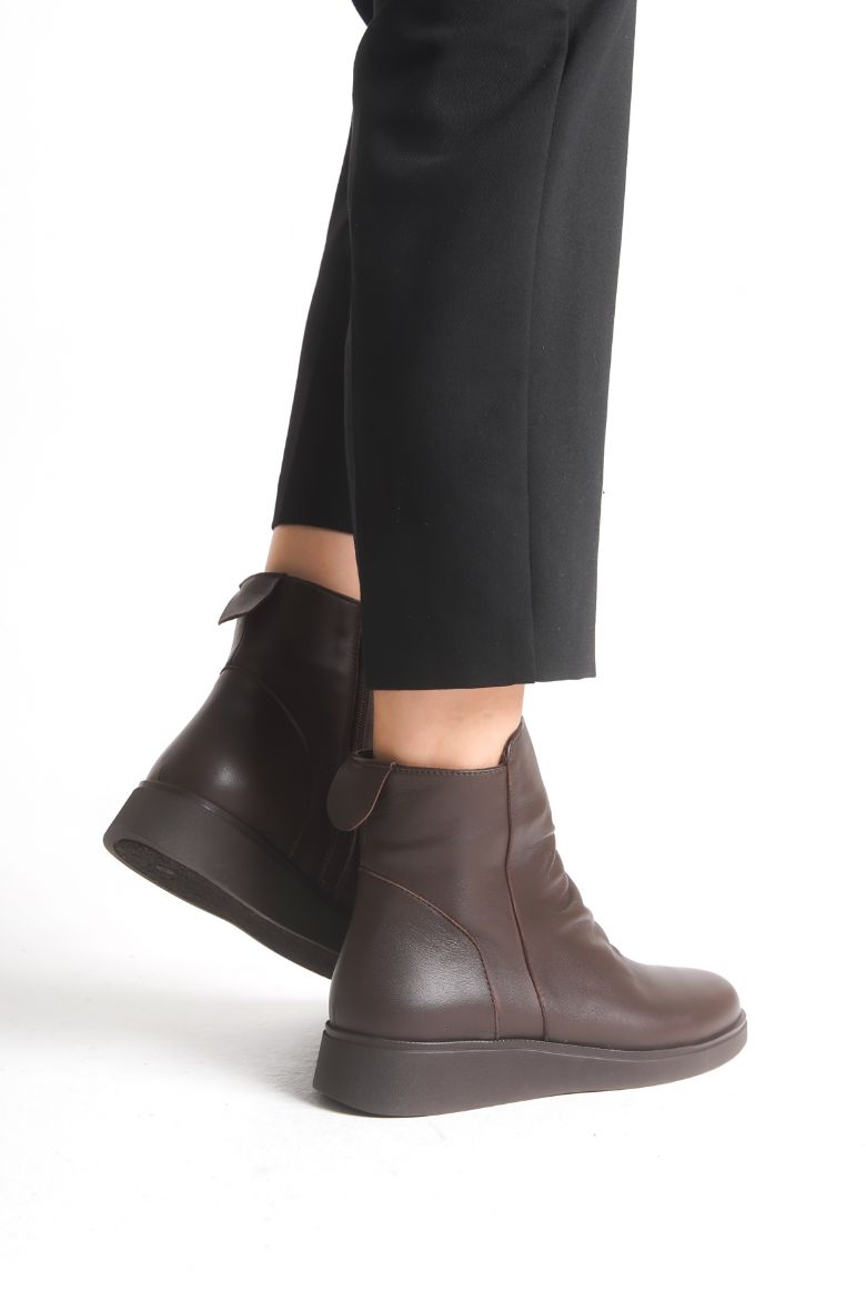 Hakiki Deri 36 Numaradan 41-42 Numaraya Kadar Kadın Kışlık Bot Kahverengi resmi