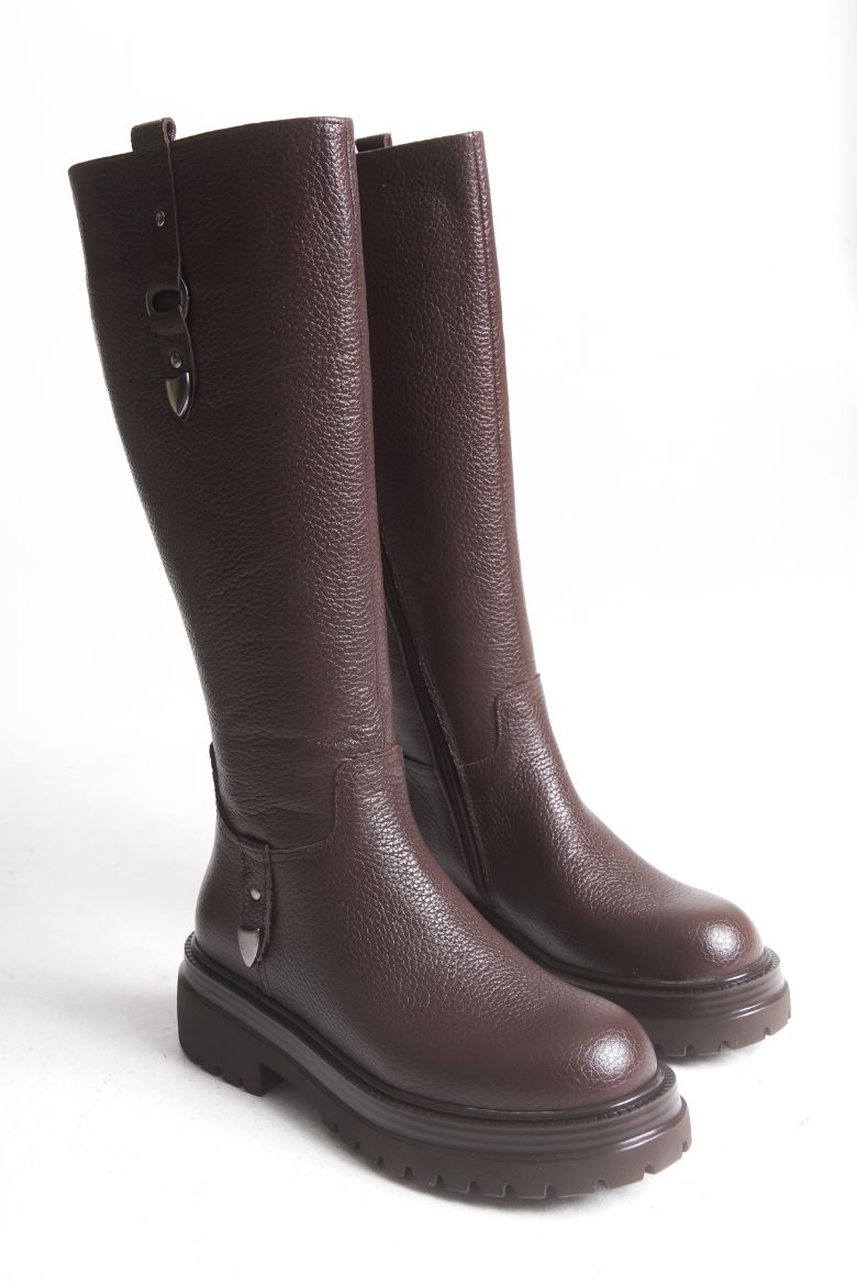 Hakiki Deri 35-36 Numaradan 41-42-43 Numaraya Kadar Kadın Kışlık Çizme Kahverengi resmi