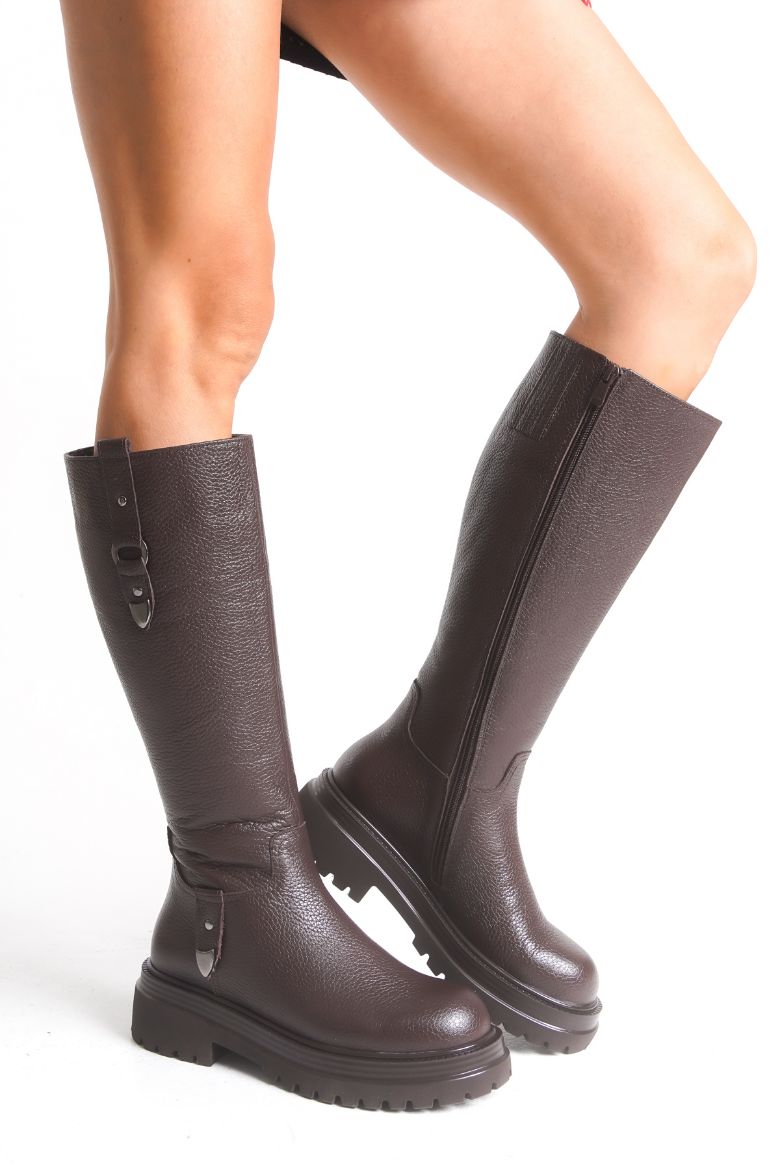 Hakiki Deri 35-36 Numaradan 41-42-43 Numaraya Kadar Kadın Kışlık Çizme Kahverengi resmi