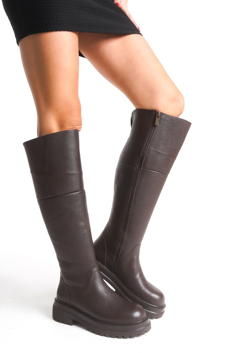 Hakiki Deri 35-36 Numaradan 41-42-43 Numaraya Kadar Kadın Kışlık Çizme Kahverengi resmi