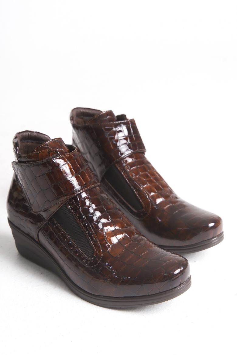 Hakiki Deri 33-34-35-36 Numaradan 41-42-43-44-45 Numaraya Kadar Comfort Kadın Bot Kahverengi resmi