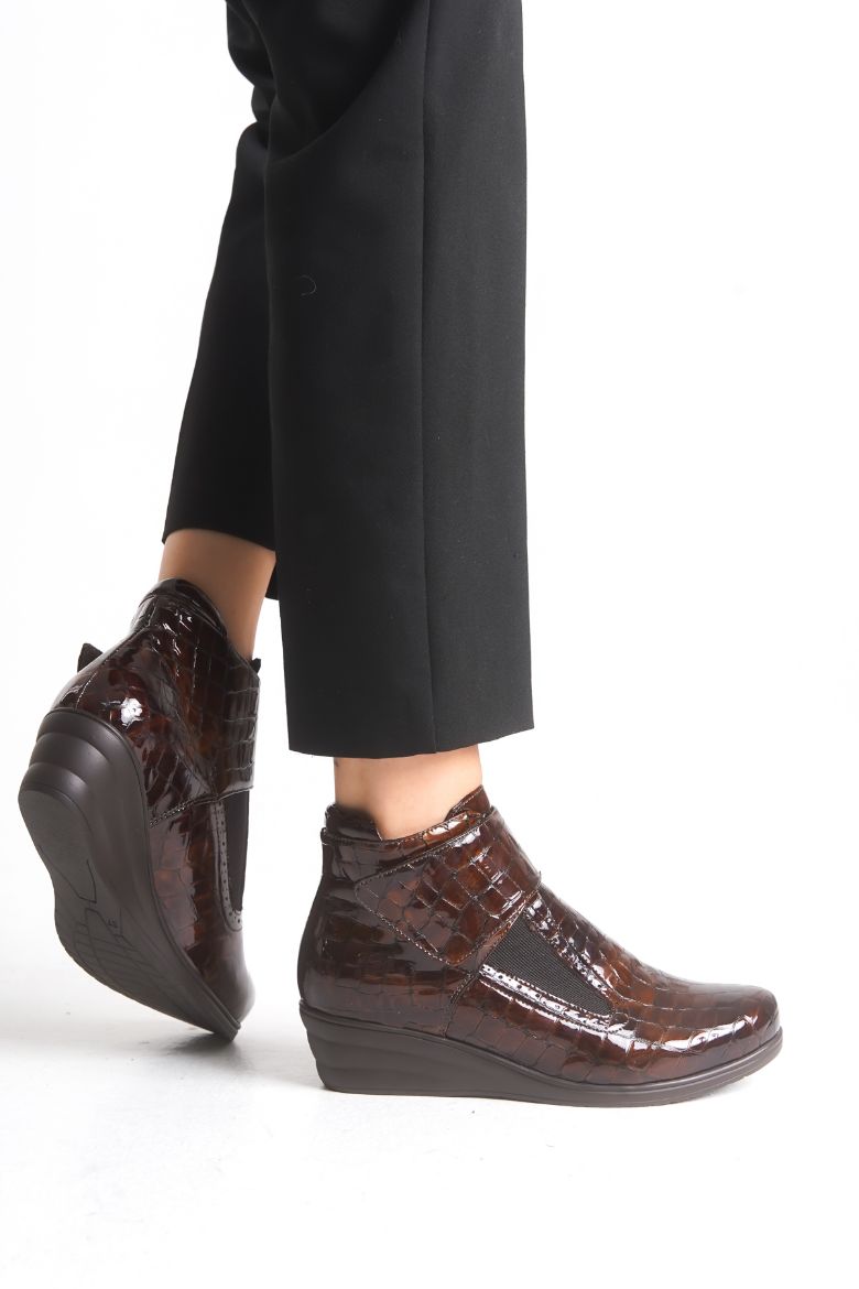 Hakiki Deri 33-34-35-36 Numaradan 41-42-43-44-45 Numaraya Kadar Comfort Kadın Bot Kahverengi resmi