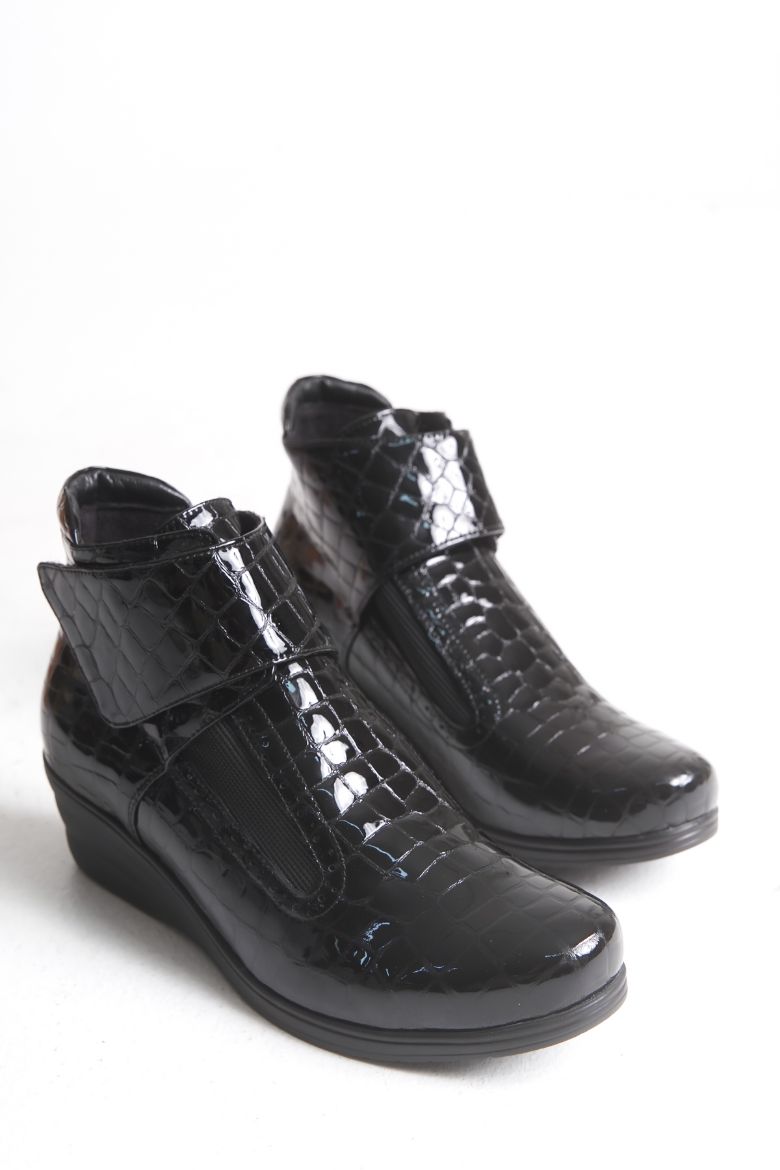 Hakiki Deri 33-34-35-36 Numaradan 41-42-43-44-45 Numaraya Kadar Comfort Kadın Bot Siyah resmi