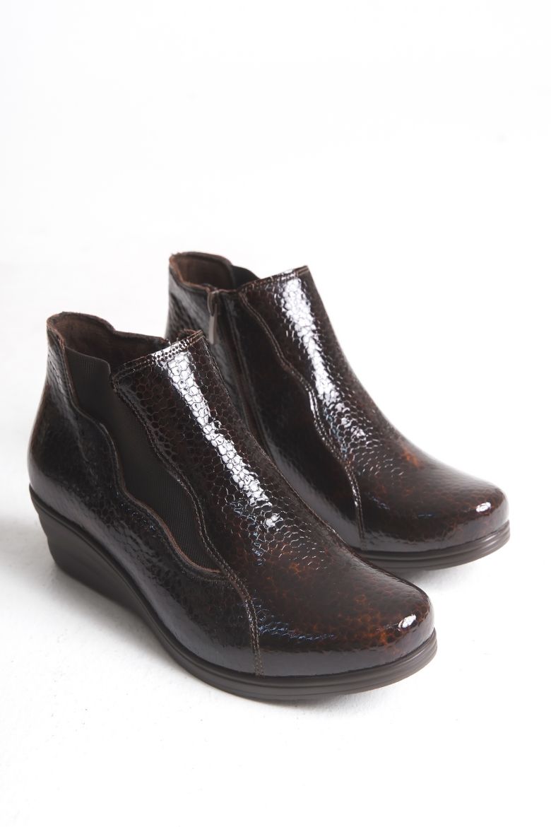 Hakiki Deri 33-34-35-36 Numaradan 41-42-43-44-45 Numaraya Kadar Comfort Kadın Bot Kahverengi resmi