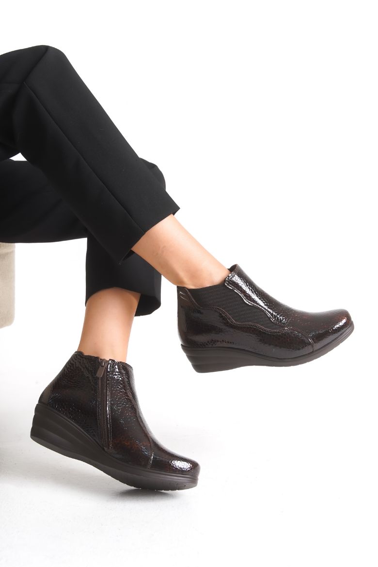 Hakiki Deri 33-34-35-36 Numaradan 41-42-43-44-45 Numaraya Kadar Comfort Kadın Bot Kahverengi resmi