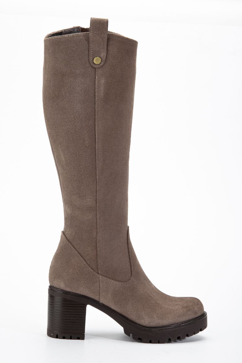 Hakiki Deri 36 Numaradan 41 Numaraya Kadar Kadın Kışlık Süet Çizme Vizon resmi