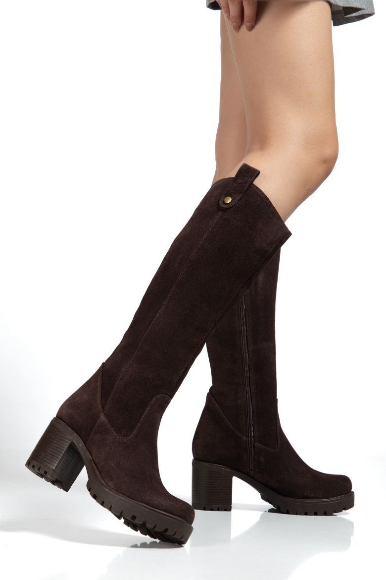 Hakiki Deri 36 Numaradan 41 Numaraya Kadar Kadın Kışlık Çizme Kahverengi resmi