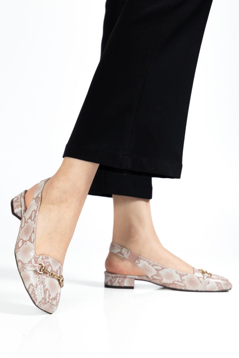 Hakiki Rugan Deri 35-36-37-38-39-40-41-42-43-44 Numara Kadın Sandalet Ekru Yılan resmi