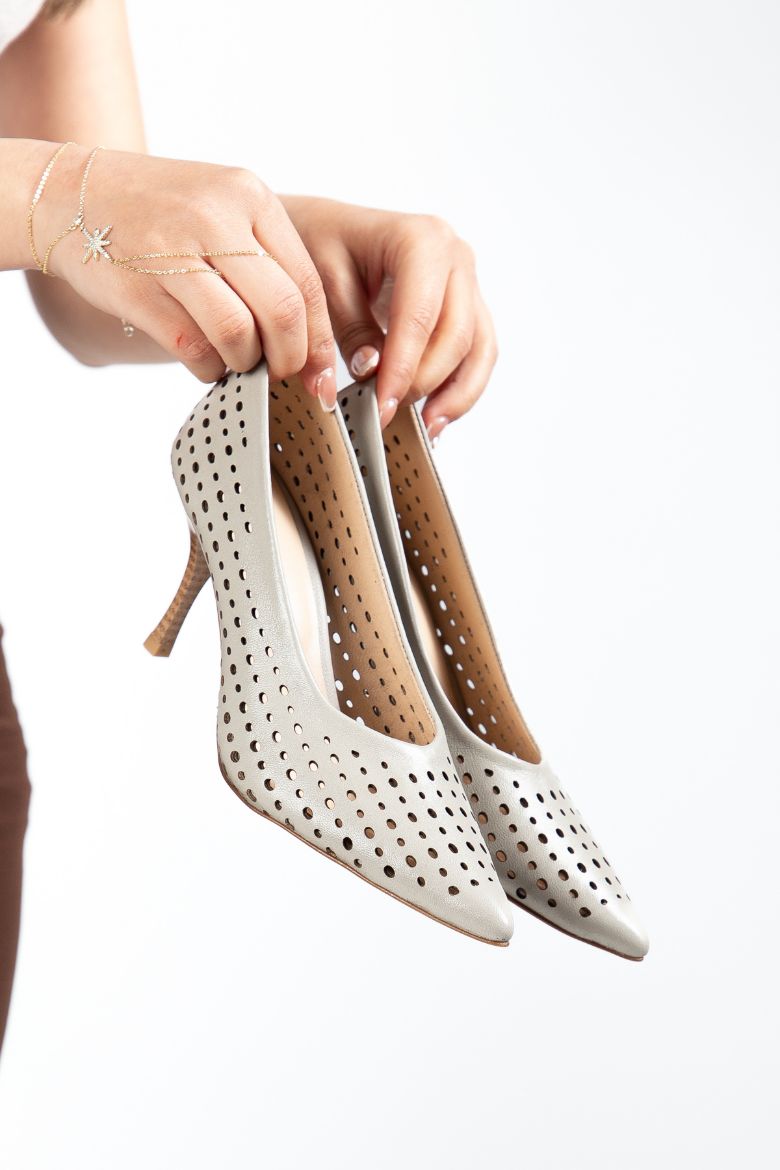 Hakiki Deri 34-35-36-37-38-39-40-41 Numara Kadın Stiletto Ayakkabı Taş resmi