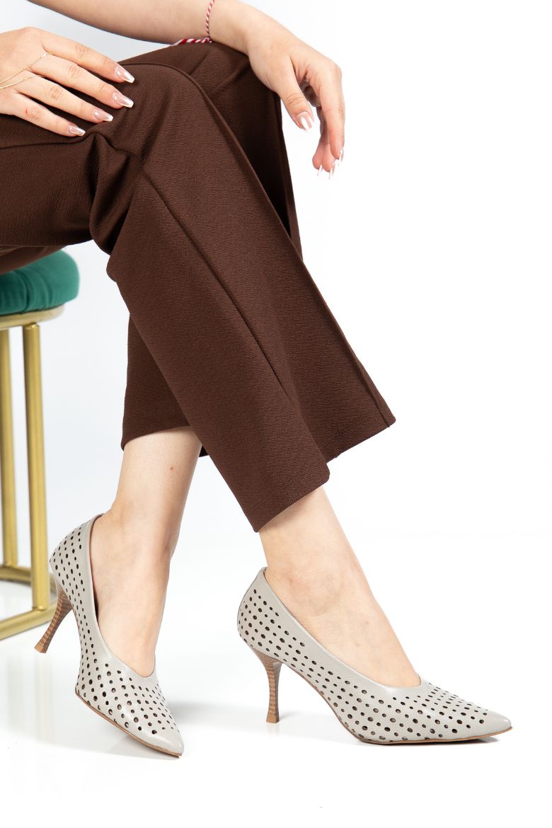 Hakiki Deri 34-35-36-37-38-39-40-41 Numara Kadın Stiletto Ayakkabı Taş resmi