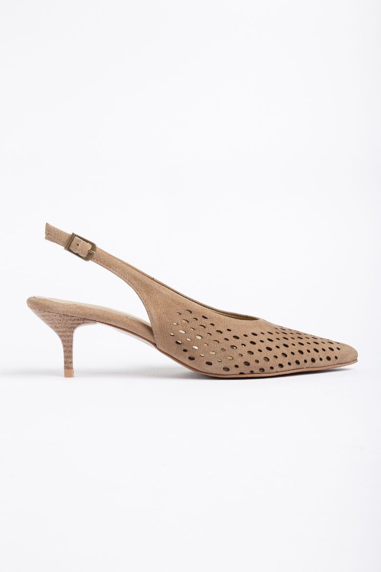 Hakiki Süet Deri 34-35-36-37-38-39-40-41 Numara Kadın Stiletto Ayakkabı Cappuccino Süet resmi