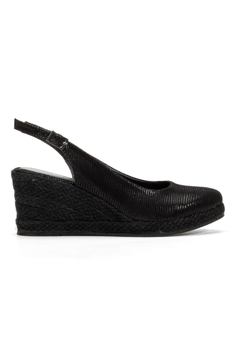 Hakiki Süet Deri Sim Baskılı 33-34-35-36-37-38-39-40-41-42-43-44-45 Numara Dolgu Topuk Sandalet Siyah resmi