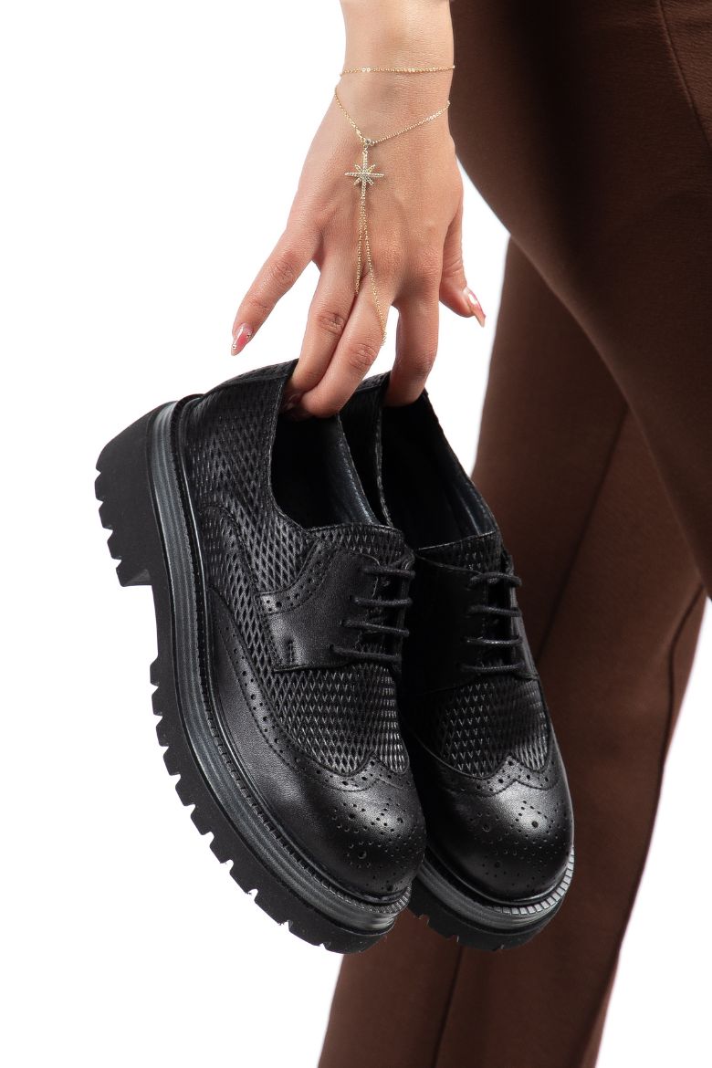 Hakiki Deri 33-34-35-36-37-38-39-40-41-42-43 Numara Kadın Ayakkabı Siyah resmi