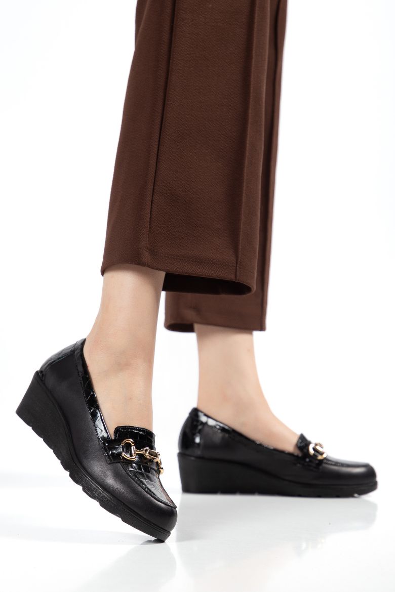 Hakiki Deri 36-37-38-39-40-41-42 Numara Kadın Ayakkabı Siyah resmi