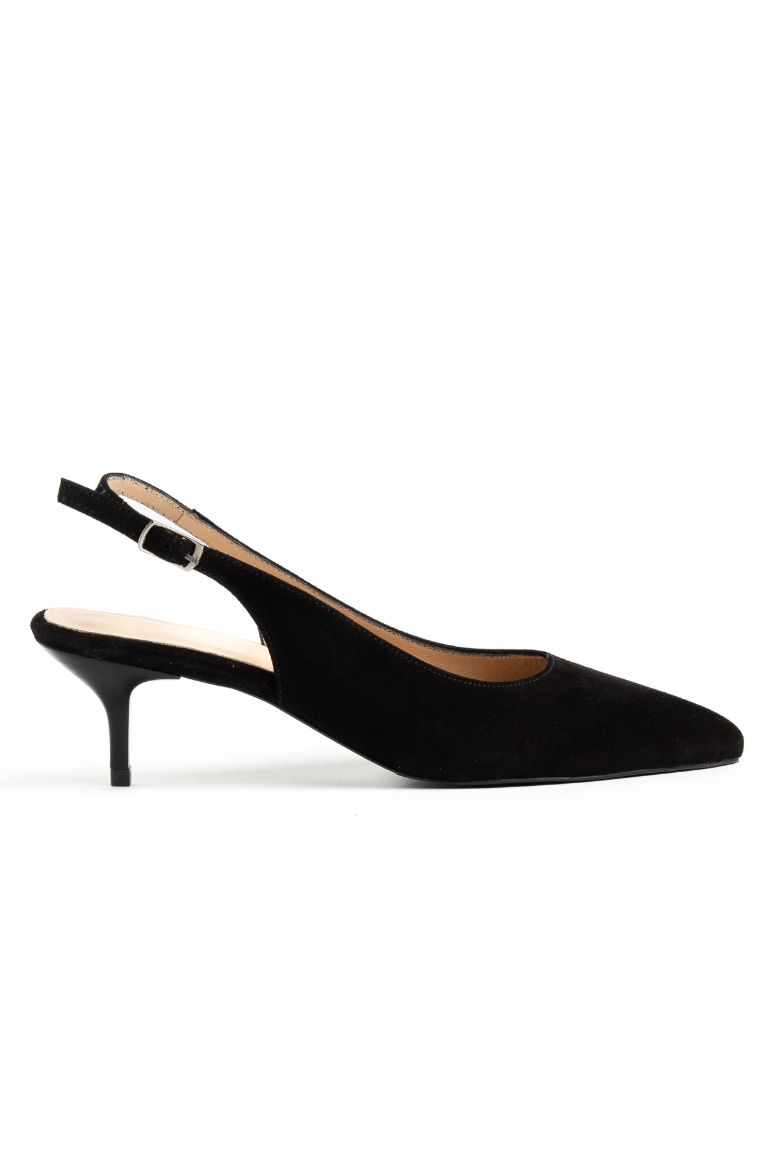 Hakiki Deri Stiletto 35-36-37-38-39-40-41-42-43 Numara Kadın Ayakkabı Siyah Süet resmi