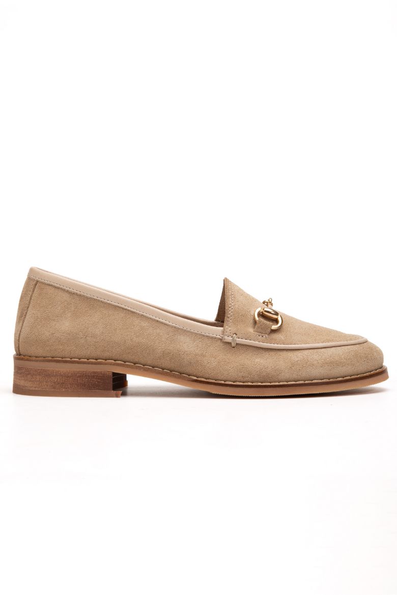 Hakiki Deri 33-34-35-36 Numaradan 41-42-43-44-45 Numaraya Kadar Kadın Ayakkabı Bej Süet resmi