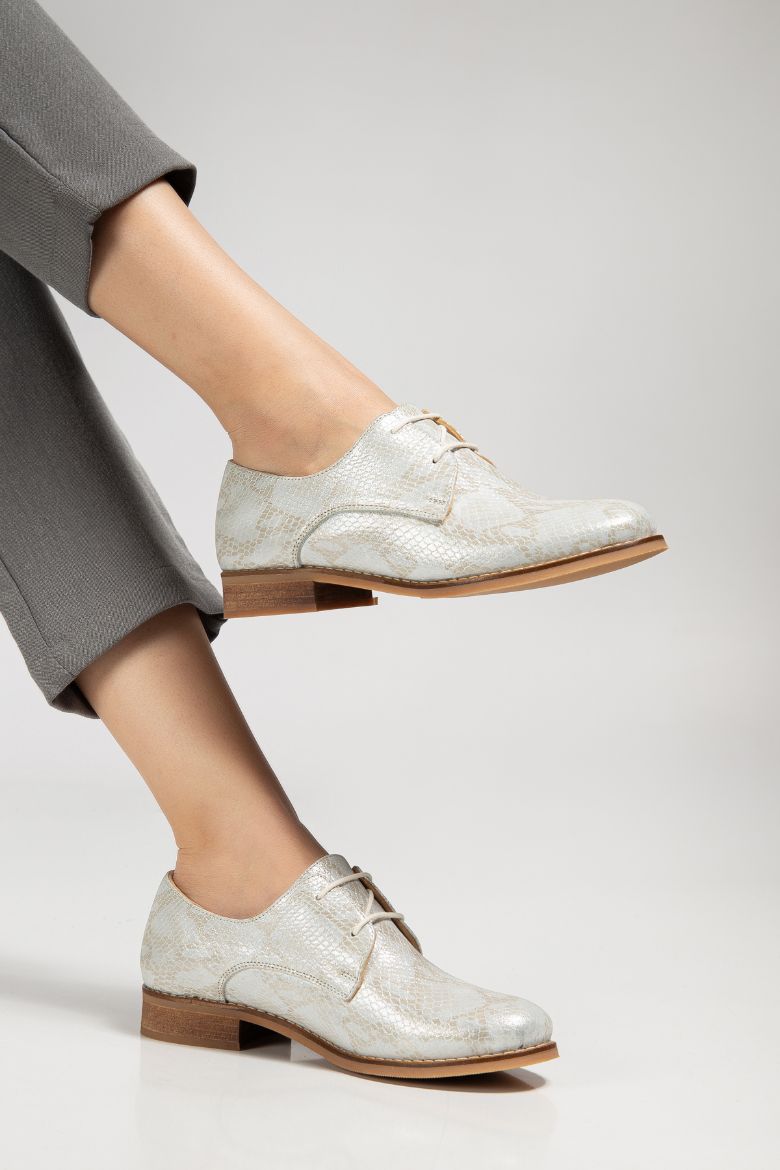 Hakiki Deri 33-34-35-36 Numaradan 41-42-43-44-45 Numaraya Kadar Kadın Ayakkabı Bej resmi