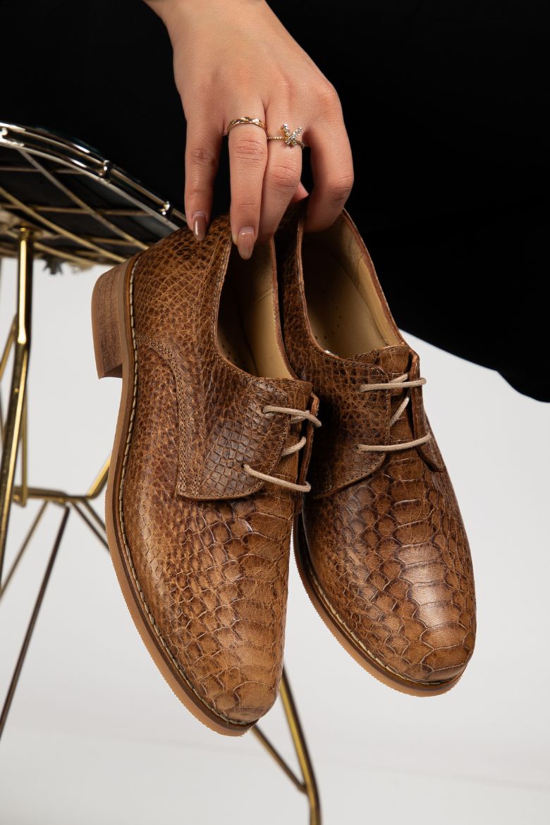 Hakiki Deri 33-34-35-36 Numaradan 41-42-43-44-45 Numaraya Kadar Kadın Ayakkabı Taba resmi