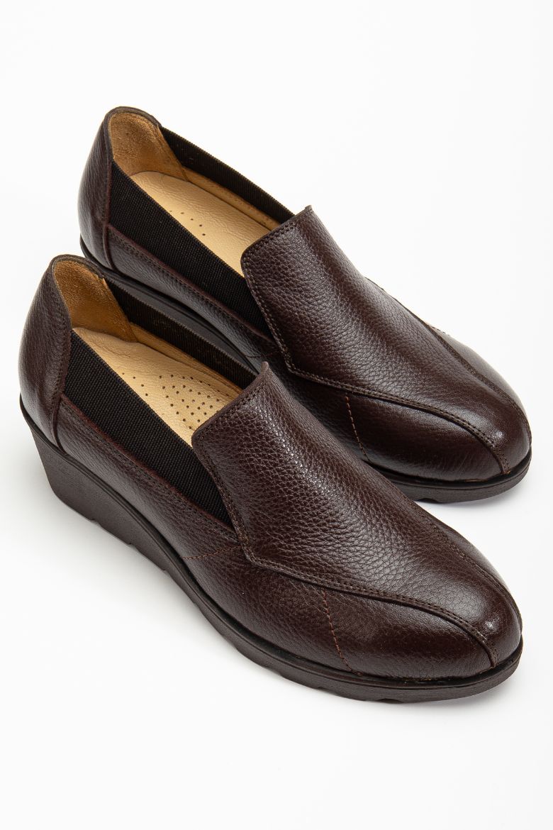 Hakiki Deri 36 Numaradan 41-42 Numaraya Kadar Comfort Kadın Ayakkabı Kahverengi resmi